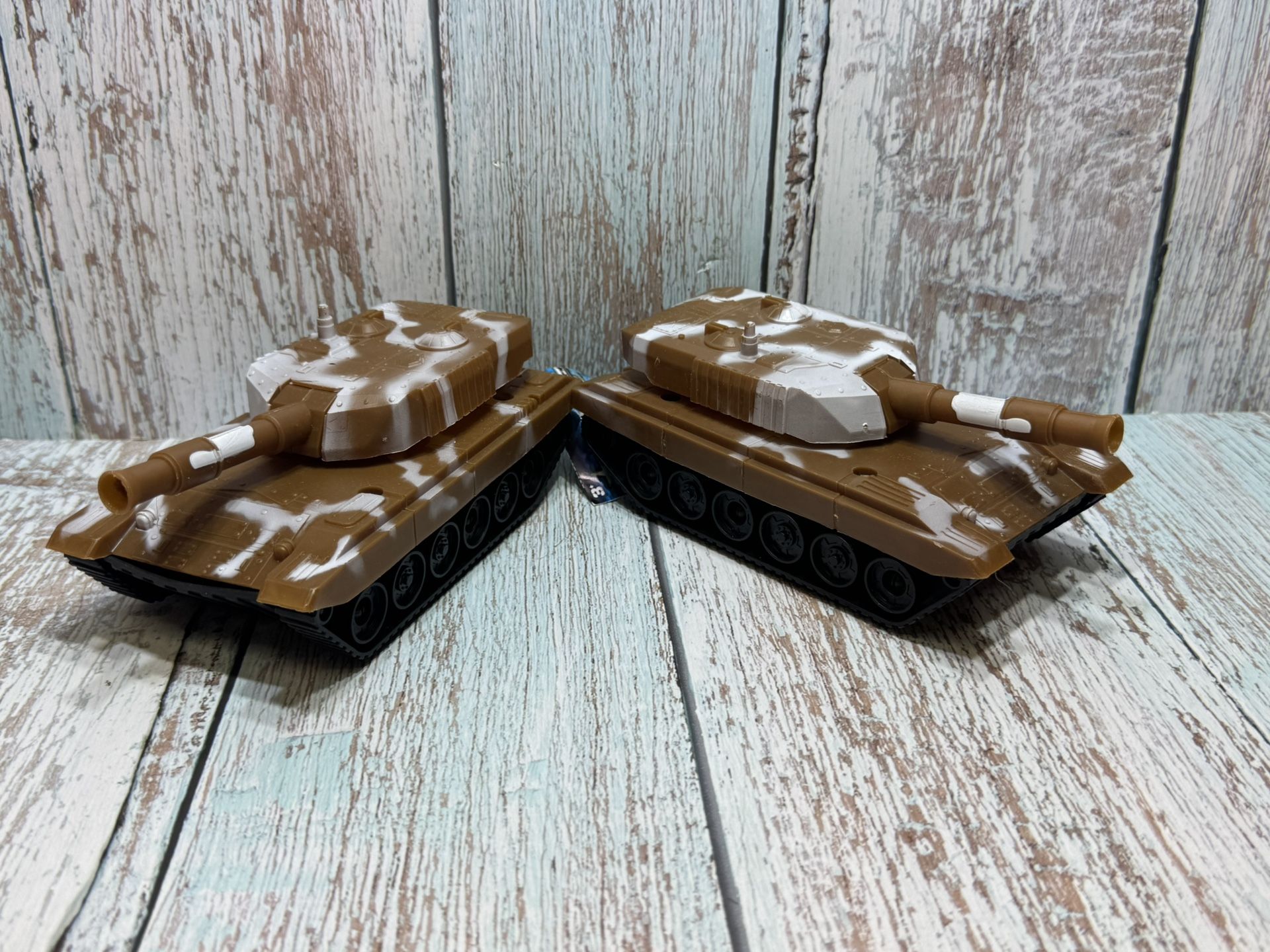 Lot Of 2 Friction Powered Camouflaged Tanks  Hard To Find New Old Stock