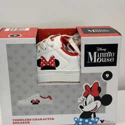 Disney Minnie Mouse White Sneaker Toddler Size 9