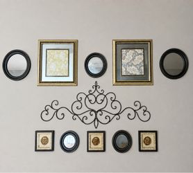Decorative Wall Art & Mirror Set – 11 Pieces