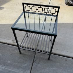 Glass Outdoor End Table