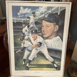 Hand Signed Whitey Ford / Angelo Marino Lithograph #152/1500