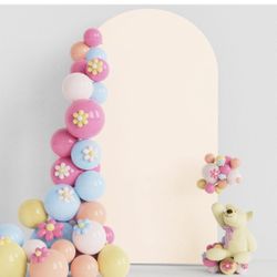 Wedding Arch Cover 5.6FT Beige Spandex Fitted Round Top Chiara Backdrop Stand Cover