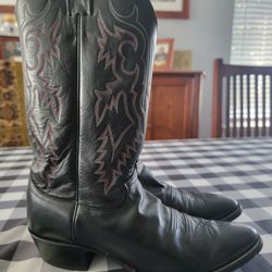 Justin Boots #1021 Men's Classic Western Boots Black Leather - US Size 11 D