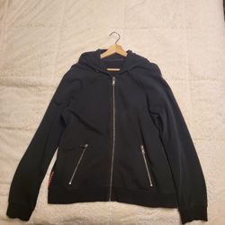 Authentic Black Prada Zip Up Hoodie Extra Large XL