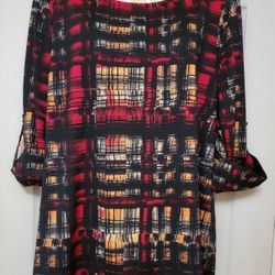 New Direction Tunic Top XL Geometric Pattern 