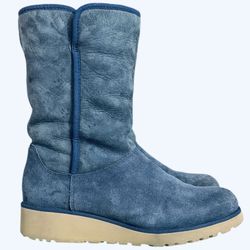 UGG Aime Blue Suede Winter Boots