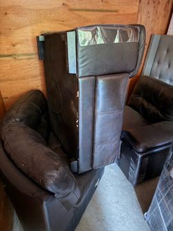 Black leather c shaped couch FREE