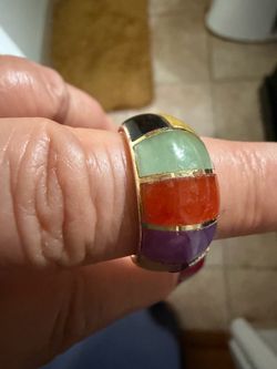 Multicolor 14 k gold ring