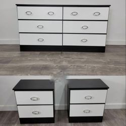 Dresser And 2 Nightstands - Cómoda Y 2 Mesitas De Noche 