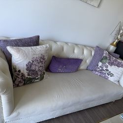Cream and gold sofa