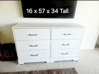 White 6-Drawer Double Dresser