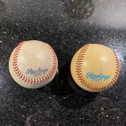 2 Rawlings Official MINOR LEAGUE Baseballs: CAROLINA LEAGUE Game & TRAINING Ball 