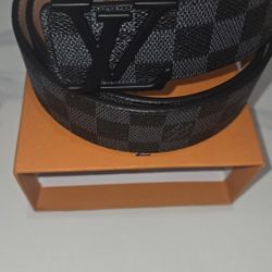 Louis Vuitton Belt Black Initiales Damier Graphite Size 46/115