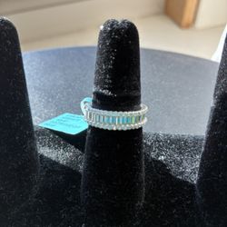 Sterling silver & Moissanite Ring-Size 7