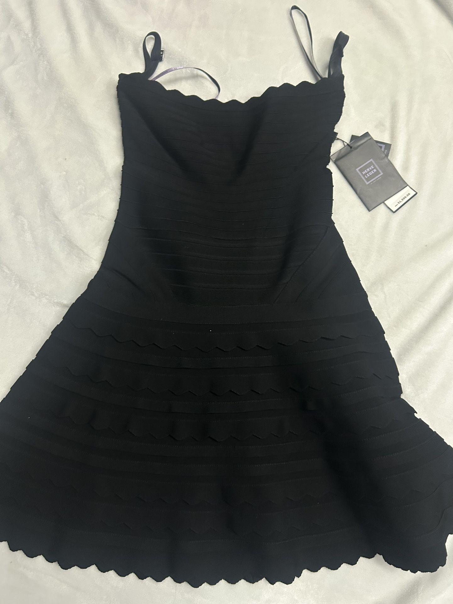 Herve Leger black strapless dress 