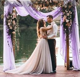 Lavender Wedding arch drapery- fabric chiffon