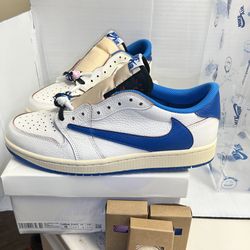 Nike Jordan 1 Low Travis Scott Fragment x Sail Military Blue 2025 Size 9