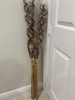 Modern Boho Bamboo Accent Décor – Spiral Stick Set of 2