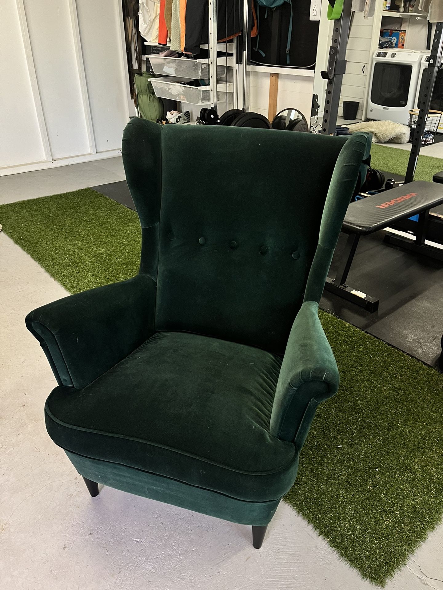 IKEA Strandmon Wing Back Velvet Chair