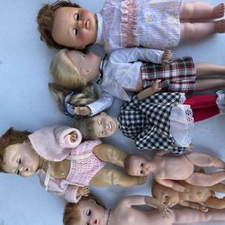 Lot Of 7 Vintage Dolls