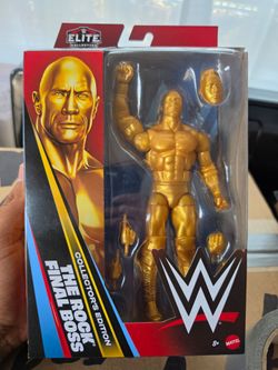 WWE Elite 125 THE ROCK FINAL BOSS Gold Statue Walmart Collector's Edition Mattel