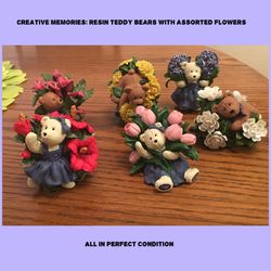 Retired Creative Memories: Resin Teddy Bear Figurines
