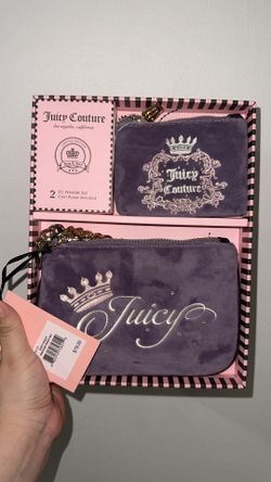 Juicy Couture Wristlet Set in Dusty Violet Color!