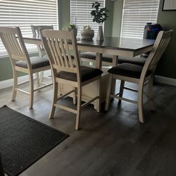 White & brown Barnyard Table Solid Hardwood 