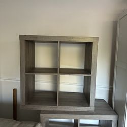 2 Pieces- 4Cube Storage Organizers/Bookshelves, Rustic Gray 