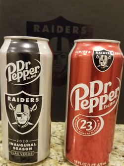 Las Vegas Oakland Raiders Inaugural 2020 Season Collectible Dr. Pepper can