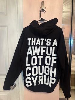 Men’s black Hoodie - Awful Lot Of Cough Syrup size - L