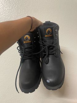 Brahma Black Lace-Up Work Boots