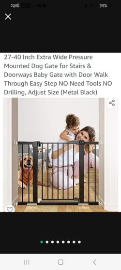 NEW OTTOLIVES Metal Baby Gate Pet Gate 27-40 InchExtra Wide Pressure