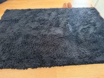 Black Large Shag Area Rug