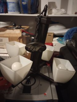 Four Lightbulb Dark Copper Hanging Light Fixture