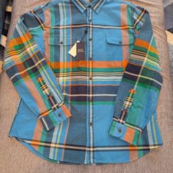 Polo Ralph Lauren Men’s XL Blue Plaid Flannel Fit Button Up Shirt NWT