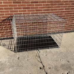 Dog Crate Cage Large 42x25x28 Kennel Older Heavy