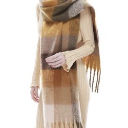 Brandnew Plaid Scarf Chunky Scarves Blanket Scarf