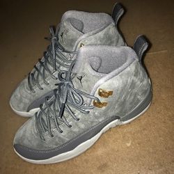 Jordan 12s wolf grey suede