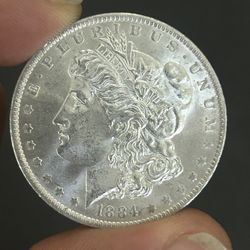 1884 P Morgan Dollar Silver Semi PL