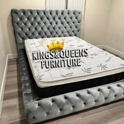 New KING BED FRAME WITH MATTRESS