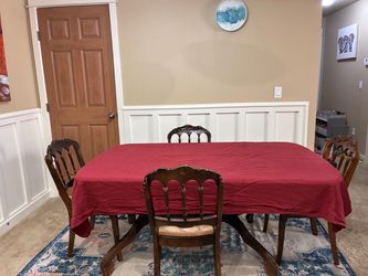Wood Dining Table with 4 Chairs