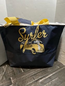 Keep Cool Large Insulated Cooler Bag Blue White Surfer Van 25" x 18" x 6" NEWKeep