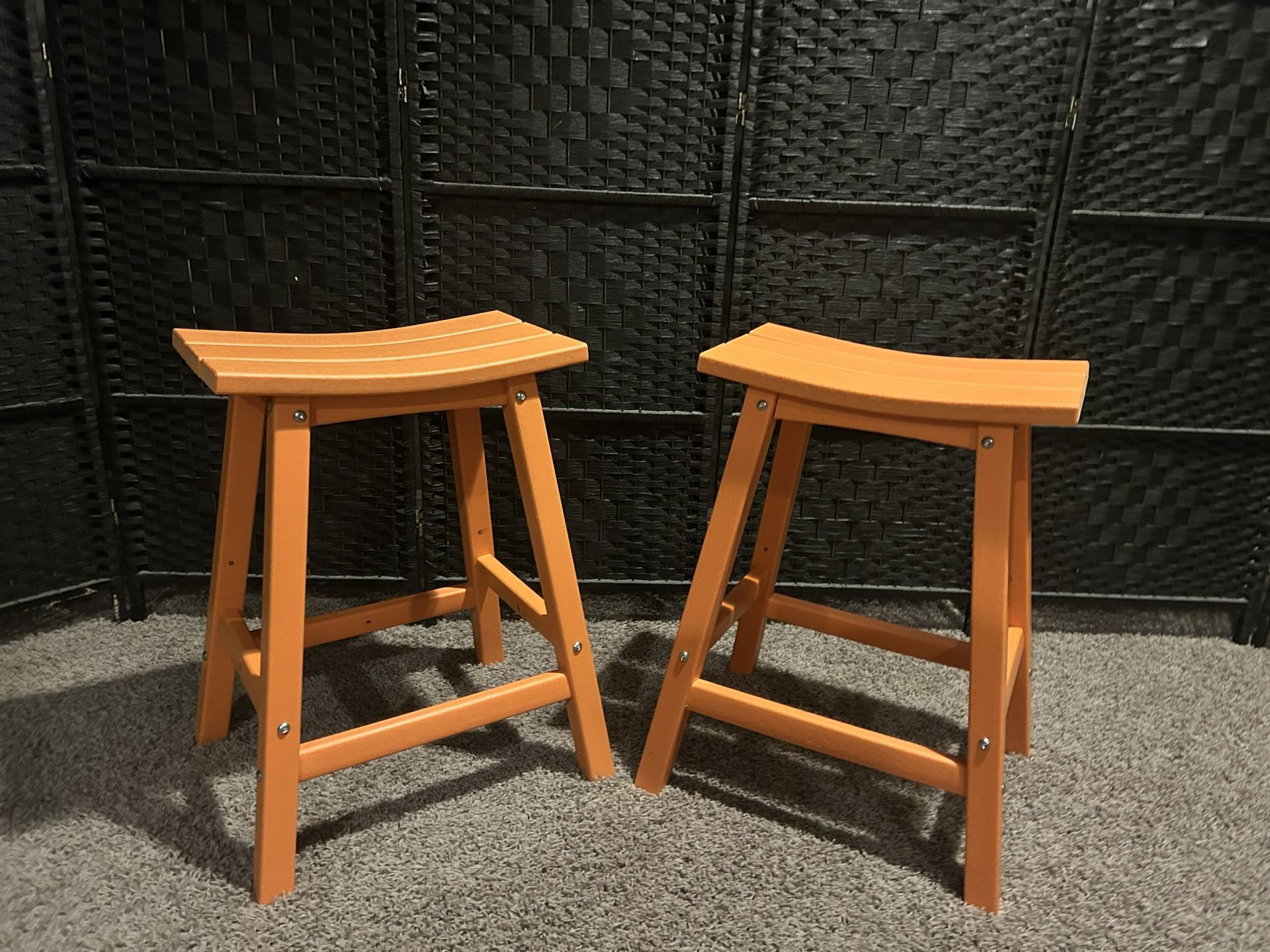 Paradise 24" Poly Outdoor Patio Counter Stool (Set of 2)