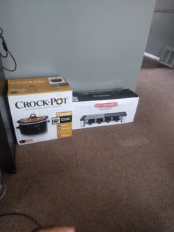 crock pot and grill with natural grill stone