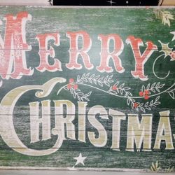 Vintage Looking Christmas Sign Merry Christmas Tolle Painted Wood Sign