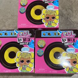 LOL Surprise! Remix Hair Flip Dolls, 15 Surprises - Multicolored New Unopened. 