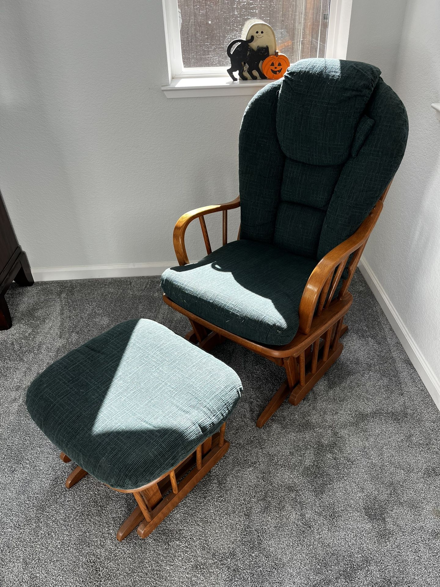 Rocking Chair With Green Cushion