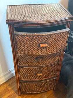 Wicker Rattan 3-Drawer Dresser