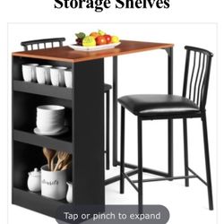 Dining Kitchen Table With Storage Shelves